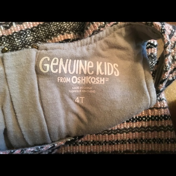 OSH KOSH Grey & Pink Striped Tweed Jumper Sz 4T - Picture 5 of 6